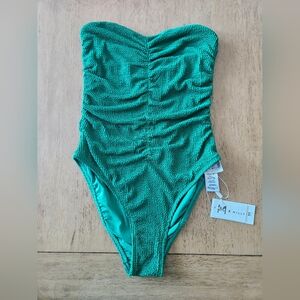 MILLY Textured Ruched One Piece